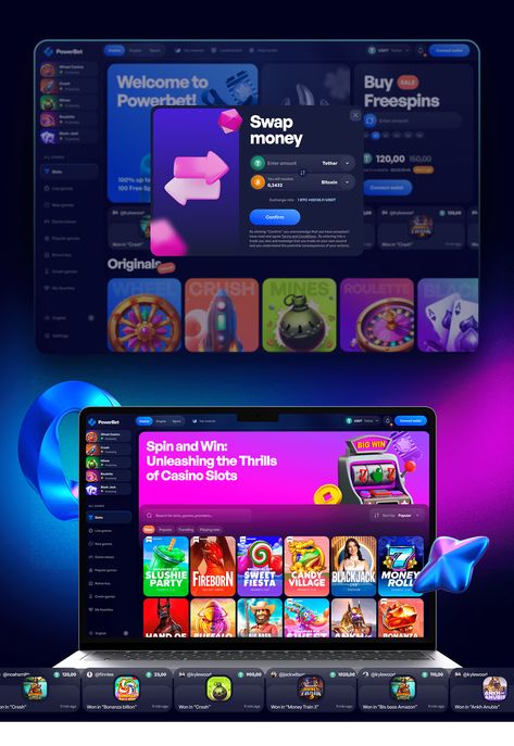 Behance 上的 Gambling Project - Casino - Slots Casino Website Design, Case Opening, Color Design Inspiration, Mobile Web Design, Game Interface, Game Ui Design, Casino Sites, Design Jobs, User Interface Design