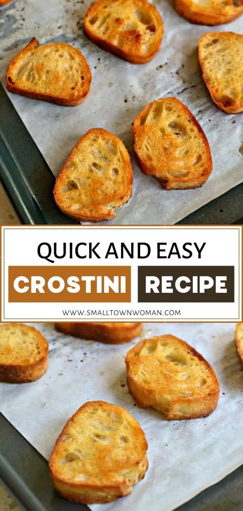 Easy Crostini, Crostini Bread, Toasted Crostini, Crostini Appetizers, Baked Breads, Crostini Recipes, Italian Appetizers, Italian Recipe, Dried Herbs