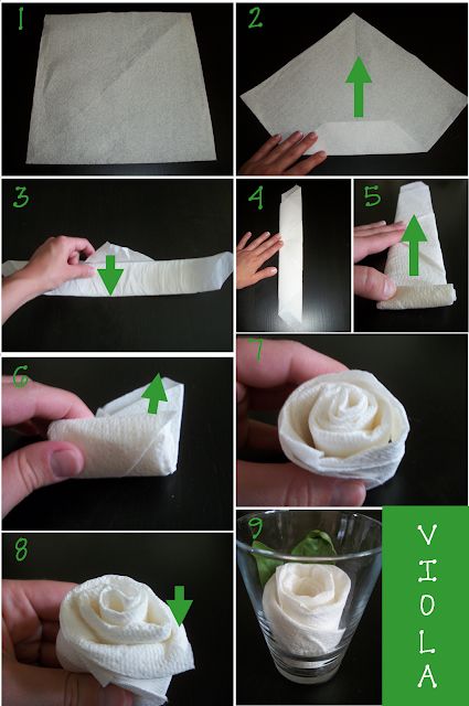 Cards {and} Cardigans: Napkin Rose Tutorial Napkin Rose, Creative Napkins, Diy Napkins, Folding Origami, Rose Tutorial, בר מצווה, Napkin Folding, Table Napkins, Cloth Napkins