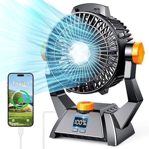 Camping Fan - Portable Personal Fan 20000mAh for 48Hrs Cooling, Dual Motor & Dual Fan Blade Battery Powered Fan, Rechargeable Tent Fan with Timers for Fishing, Hurricane Season, Outdoor Tent Fan, Baby Nursery Storage, Camping Fan, Personal Fan, Portable Fan, Portable Battery, Fan Blades, Rechargeable Battery, Game Changer