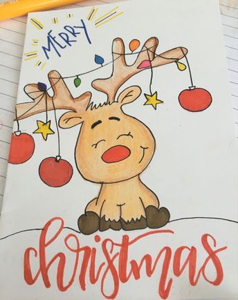 Merry Christmas Drawing, Christmas Cards Drawing, Diy Canvas Art Easy, Christmas History, Christmas Tree Decorations Diy, Christmas Card Art, Bullet Journal Diy, Homemade Christmas Cards, Christmas Card Crafts