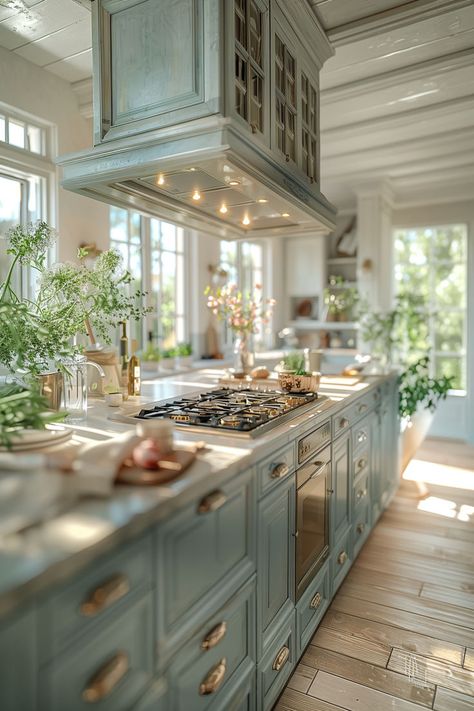 French Interior Kitchen, French House Kitchen, Cottage Vintage Kitchen, French House Interior Design, Country Cottage Interior Design, French Cottage House Interior, Vintage Style Kitchen Ideas, Dream Kitchen Inspirations, Living Room With Kitchen Designs