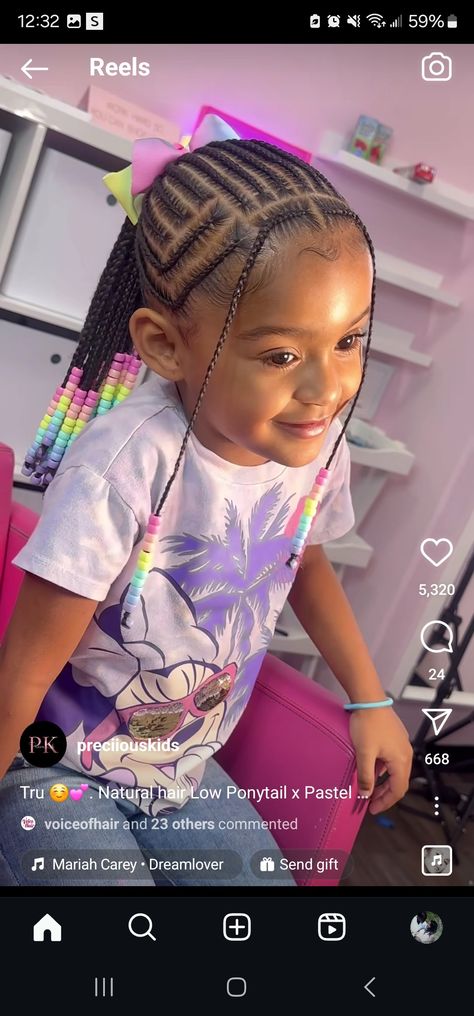 Braided Hairstyles For 3 Year Girl Black, Toddler Box Braids For Kids With Beads, Braids For Ten Year Olds, Hairstyles For Lil Girls Ideas Black, Kid Girl Hairstyles Black, Kids Feedins Braids, Braided Hairstyles For Little Black Kids, Cute Little Baby Girl Hairstyles Black Braids, Simple Braid Hairstyles For Kids