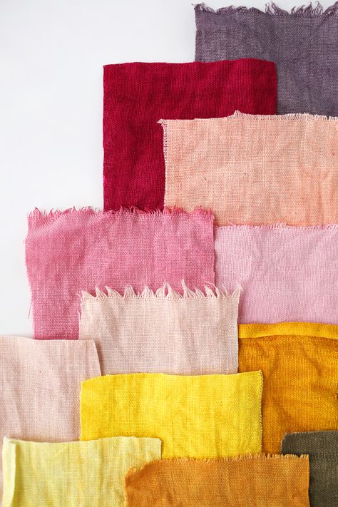 A wide range of colors from natural dyes Ruangan Studio, Natural Dye Fabric, Eco Dyeing, Eco Printing, Color Inspo, How To Dye Fabric, Color Textures, Colour Schemes, Shibori