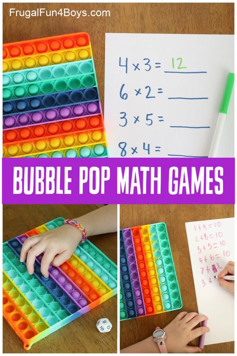 Math Projects For Grade 2, Math Fluency Games, Math Party, Easy Math Games, Bubble Popping, Math Made Easy, Maths Games, Fun Math Activities, Math Games For Kids