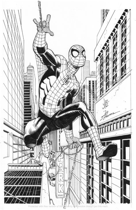 Spider Man Comic Art, New York Drawing, Amazing Spider Man Comic, Spiderman Poster, Black And White Spider, Spider Man Comic, John Romita Jr, David Finch, Spiderman Drawing