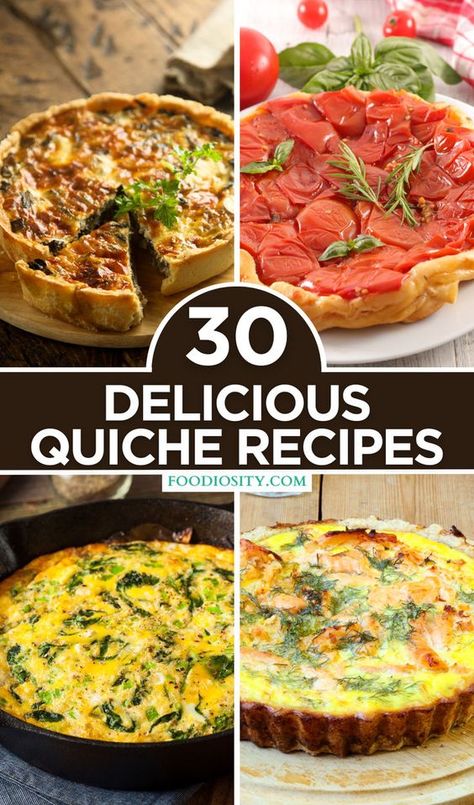 Dive into the world of quiches with our curated list of 30 delicious quiche recipes. From classic Lorraine to inventive veggie variations, these recipes offer something for every taste. Click to explore easy, flavorful quiches perfect for any meal! Mediterranean Quiche Recipes, Easy Quiche Recipes, Basic Quiche Recipe, Quiche Recipes Crustless, Quiche Lorraine Recipe, Delicious Quiche, Veggie Quiche, Easy Quiche, Vegetable Quiche