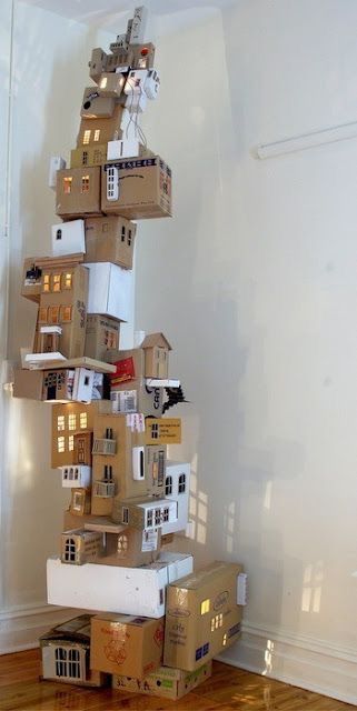 Cardboard City, Cardboard Sculpture, Cardboard Art, November 9, Recycled Art, Cardboard Crafts, Recycled Crafts, Australian Artists, Bullet Journaling