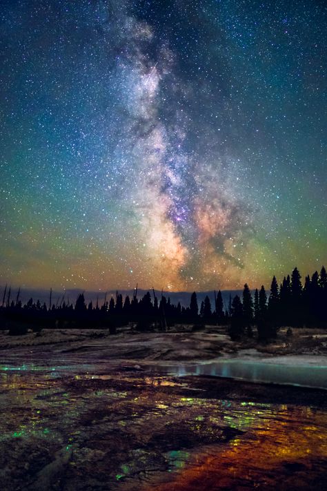 National Park Spotlight: 20 Beautiful Photos From Yellowstone National Park from The Outbound Collective Winter Wonderland Hyde Park, Space Photos, Dark Skies, The Night Sky, Great Smoky Mountains, Yellowstone National, Beautiful Sky, Nature Landscape, Yellowstone National Park