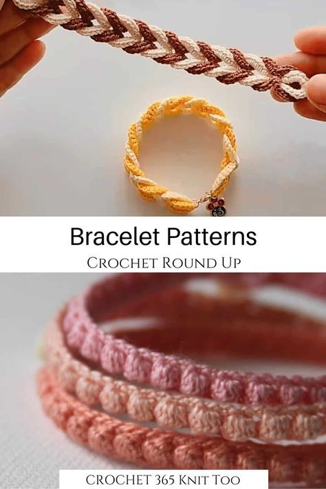 Crochet Friendship Bracelets Pattern, Knitted Friendship Bracelet, Friendship Bracelet Crochet, Crochet Lace Bracelet, Easy Crochet Jewelry, Crochet Patterns Bracelets, Crocheted Jewelry Patterns Free, Crochet Pattern Bracelet, Crochet Bead Jewelry