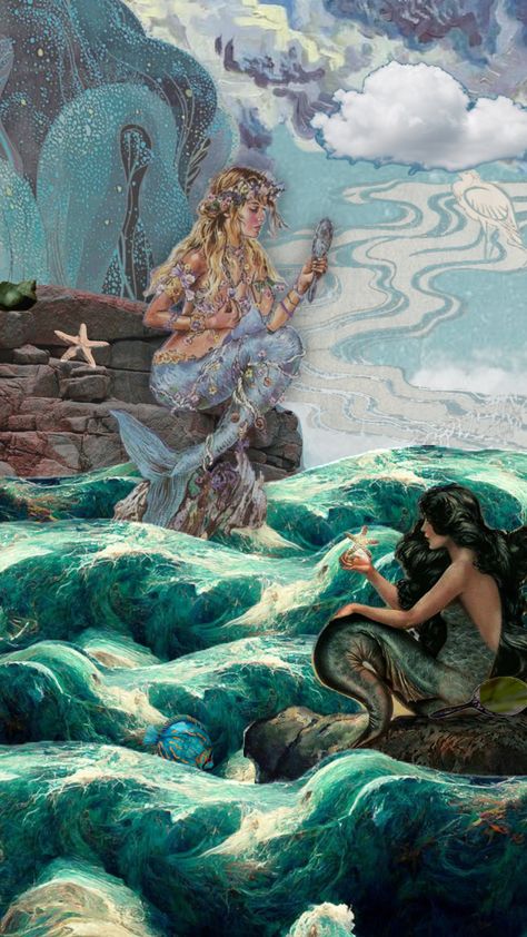 #mermaids #love #ocean #forbiddenlove #sea #siren #mermaid #beauty Siren Core, Mermaid Poster, Mermaid Beauty, Sea Siren, Mermaid Artwork, Mermaid Wallpapers, Siren Mermaid, Real Mermaids, Mermaid Core