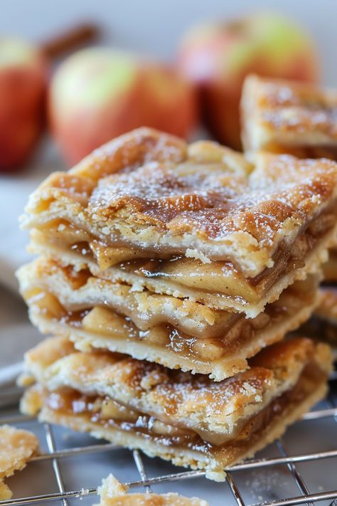 Buttery Apple Pie Bars with a Flaky Crust - An Organized Chaos Apple Crisp Crust Recipe, Apple Dumpling With Pie Crust, Iced Apple Pie Bars, Cookie Crust Deep Dish Apple Pie, Little Pie Company Sour Cream Apple Pie, Thanksgiving Recipes Apple Pie, Apple Pie Like Desserts, Apple Pie Tray Bake, Apple Pie Tarts Recipe Easy