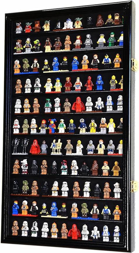 Amazon.com: 120 Minifigures Display Case Cabinet for Miniatures/Figurines/Mini Figures (Black) : Home & Kitchen Mini Figure Display, Lego Minifigure Display, Lego Figurine, Nerd Room, Figurine Display, Lego Display, Miniature Display, Lego Minifigs, Lego Toy