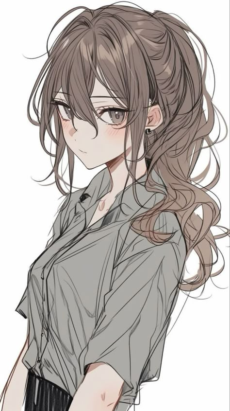 Long Hair Anime Female, Anime Hair Back View, Long Hair Drawing Reference Girl, Side Hair Reference, Anime Hairstyle Female, Anime Long Hair Reference, Anime Hair Styles Female, Cute Anime Hairstyles Female, Anime Hair Reference Female