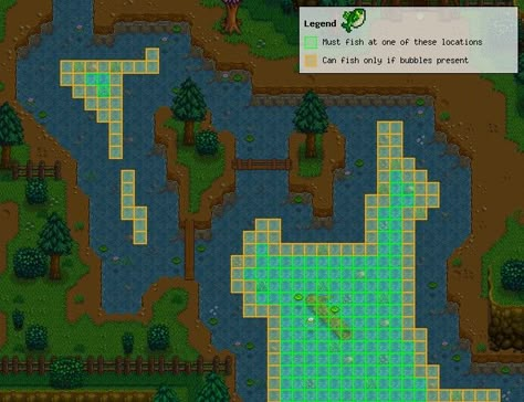 Legend Fish Stardew Valley, Stardew Valley Legendary Fish, Fish Stardew Valley, Fishing Stardew Valley, Stardew Farm, Stardew Farms, Stardew Valley Ideas, Stardew Valley Layout, Stardew Valley Tips