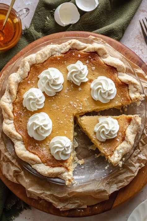 Lemon Chess Pie, Chess Pie Recipe, Autumn Romance, All Butter Pie Crust, Fresh Whipped Cream, Frozen Pie Crust, Plum Recipes, Chess Pie, Eggless Desserts