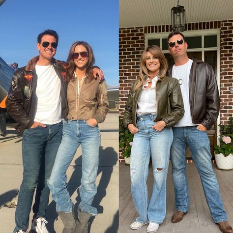 Diy Maverick Costume, Topgun Maverick Costumes, Maverick Costume Women, Maverick And Penny Costume, Maverick And Charlie Costume, Charlie And Maverick Costume, Penny And Maverick, Topgun Costume Idea, Maverick And Penny