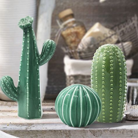 Eastern Decoration, Room Decor Green, Ceramic Cactus, Cactus Ceramic, Baby Cactus, Indoor Cactus, Ceramic Succulent, Cactus Painting, Cactus Decor