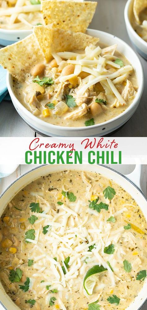 This hearty and bold white chicken chili recipe is easy to make any way that you choose! White Lighting Chicken Chili, Healthy White Chicken Chili Instant Pot, Easy White Chicken Chili Recipe Stovetop, Crock Pot White Chicken Chili Easy, Coos Coos Recipes, Chicken Chili Stove Top, White Chicken Chili Crockpot Recipes, White Chicken Chili Stove Top, White Chicken Chili Instant Pot