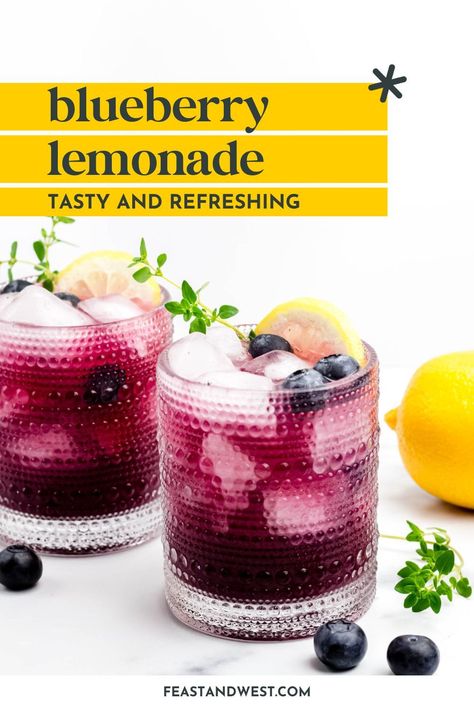 Blueberry lemonade is so easy to make at home. Made with fresh ingredients, it'll be the freshest, sweetest lemonade you've ever had. Limoncello Lemonade, Frozen Drinks Alcohol, Summer Entertaining Recipes, Blue Recipes, Lemon Drop Cookies, Frozen Cocktail, Blueberry Picking, Blueberry Coffee, Citrus Squeezer