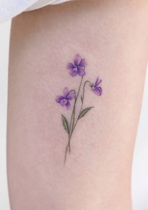 Violet Ankle Tattoo, Tiny Violet Flower Tattoo, Violet And Rose Flower Tattoo, Wood Violet Tattoo, Violet And Rose Tattoo, Small Violet Flower Tattoo, Viola Tattoo, Purple Iris Tattoo, Iris Tattoo Design