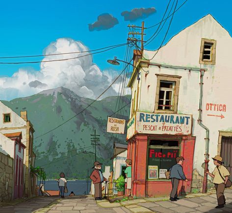 Kakariko Village, Bg Design, Building Illustration, City Illustration, Environment Art, Background Art, Landscape Illustration, 판타지 아트, Environment Design