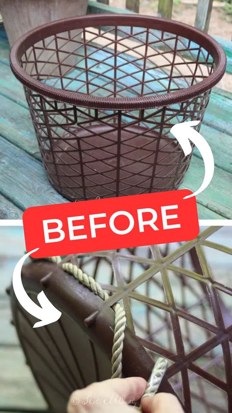 Transform your space with our easy DIY project, turning ordinary laundry baskets into eye-catching decor! 😍 Click to discover our simple and effective tips that will give your home an instant makeover. Laundry Basket Upcycle, Laundry Basket Diy Projects, How To Make Baskets Diy, Diy Jute Basket, Wicker Basket Makeover, Wire Basket Decor Ideas, Wicker Basket Decor Ideas, Wire Basket Ideas, Diy Wicker Basket