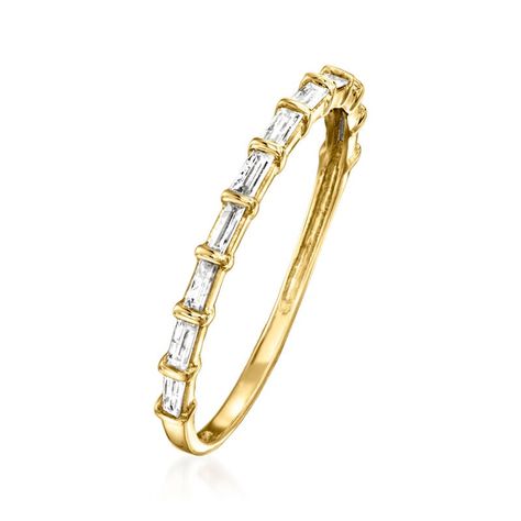 .19 ct. t.w. Baguette Diamond Ring in 14kt Yellow Gold. Size 7 Baguette Rings, Diamond Anklet, Italian Gold Jewelry, Mixed Metal Bracelets, Baguette Diamond Ring, Mixed Metal Rings, Pearl Strands Necklace, Pearl Anklet, Diamond Tennis Necklace