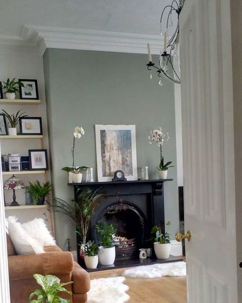 Farrow And Ball Pigeon, Farrow And Ball Living Room, Victorian Living Room, Modern Country Style, Room Green, Cosy Living, Cosy Living Room, Farrow And Ball, Victorian Terrace