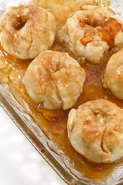 Classic Apple Dumplings Recipe Baked Apple Dumplings With Pie Crust, Dough For Apple Dumplings, Apple Dumpling Dough Recipe, Five Ingredient Apple Dumplings, Betty Crocker Apple Dumplings, Apple Dumpling Recipes, Apple Dumplings Crockpot, Apple Dumplings Using Refrigerated Pie Crust, Easy Apple Dumpling Recipe