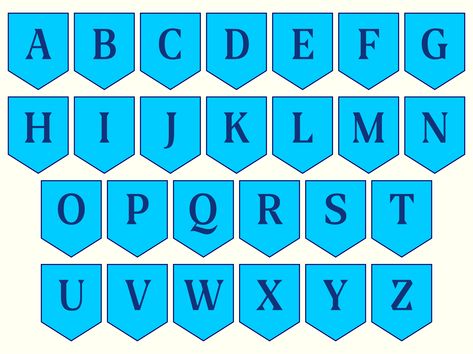 Printable Letters Printable Free, Diy Alphabet Letters, Old English Alphabet, Free Printable Banner Letters, Letters Printable, Printable Banner Letters, Free Printable Banner, Blue Letters, Letter Ideas