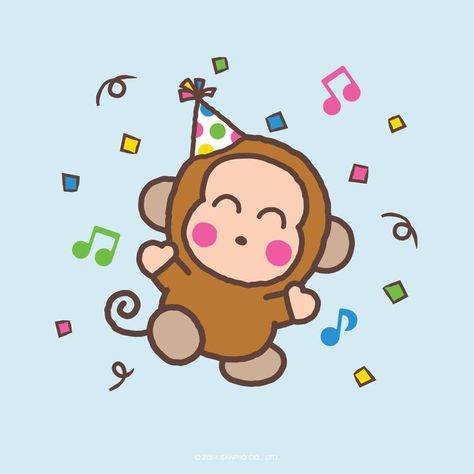 Monkey Birthday Cakes, Sanrio Pfps, Sweet 16 Candles, Monkey Character, Drawing Notes, Monkey Cake, Little Characters, Monkey Birthday, Cartoon Monkey