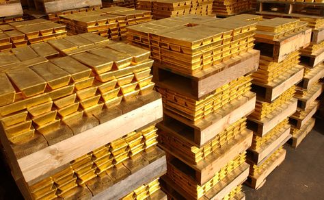 Gold Bars Stacked on Wood Pallets Gold Vault, Lingot D'or, Gold Bullion Coins, Today Gold Rate, Gold Reserve, Gold Bullion Bars, Logam Mulia, Gold Stock, Gold Bars