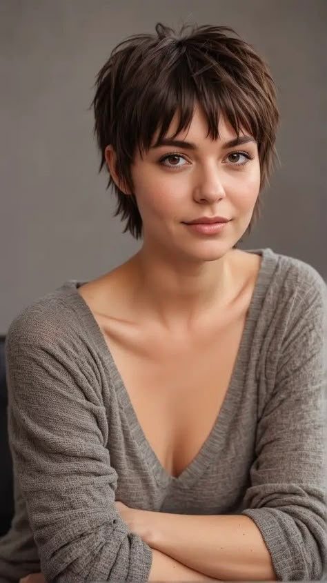 Hair That Frames The Face, The Shag Haircut Short, Short Hair With Bangs Edgy, Shaggy Pixie Hairstyles, Funky Hairstyles Medium, Short Shag Hairstyles Shaggy Pixie, Short Shaggy Bob With Bangs, Textured Shag Haircut, Pixie Shag Haircut