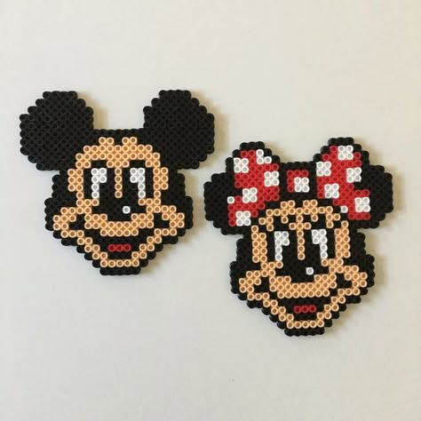 Mickey Mouse Fuse Beads, Aristocats Perler Beads, Fuse Beads Disney, Disney Fuse Beads, Minnie Mouse Perler Bead Pattern, Disney Melty Beads, Iron Beads Ideas Disney, Mickey Perler Beads, Disney Pearler Beads