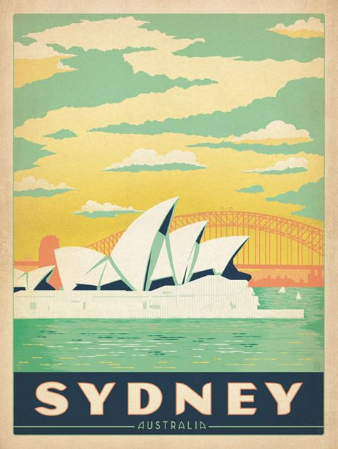 Anderson Design Group: Blog: NEW “Vintage” Travel Posters! Sydney Australia Travel, Posters Australia, Sydney Travel, Surf Vintage, Postal Vintage, Tourism Poster, Old Posters, Travel Vintage, Retro Posters