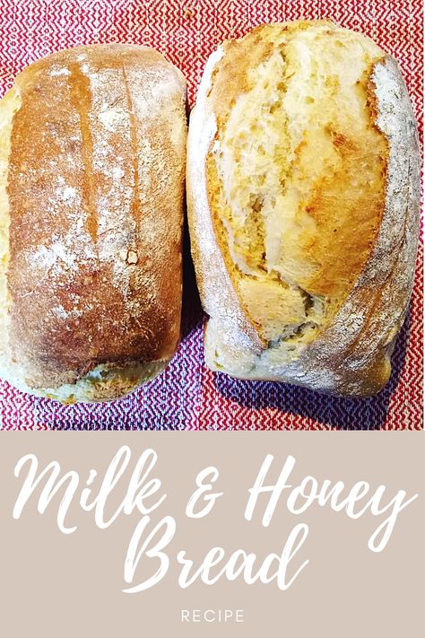 Honey Artisan Bread, Honey Milk Bread Recipe, Cottagecore Bread Recipes, Honey Bread Recipe Easy, Milk And Honey Sourdough Bread, Milk And Honey Bread Recipe, Imbolc Bread, Sour Milk Bread, Honey Milk Bread