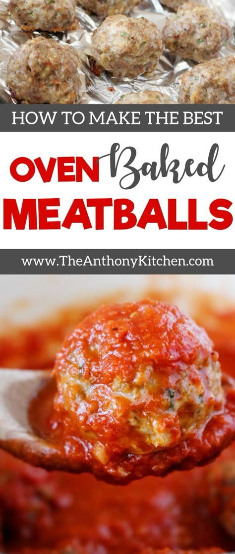 Oven Baked Meatballs, Baked Meatball Recipe, Italian Style Meatballs, Baked Meatballs, Beef Food Recipes, Meatloaf Meatballs, Meatball Bake, Meatball Recipes Easy, Beginner Recipes