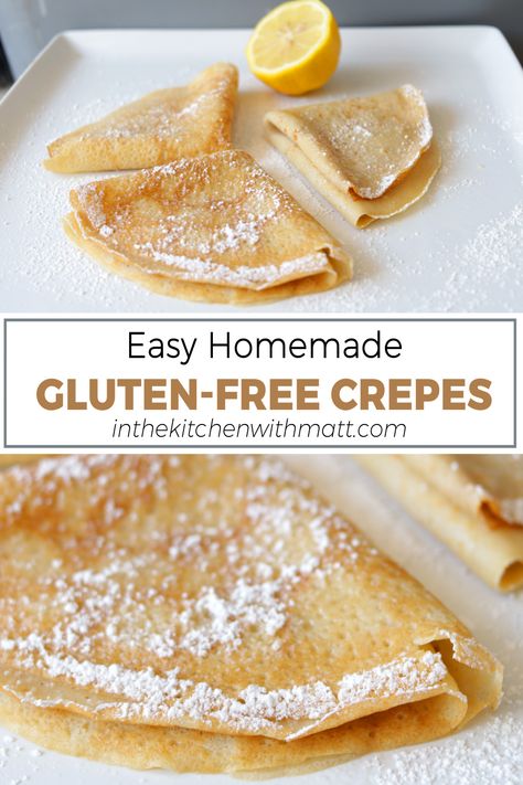 Plate full of homemade gluten-free flour crepes. Flourless Crepe Recipe, Gf Crepes Gluten Free, Crepe Recipe Gluten Free, Gluten Free Crepes Recipe Easy, Almond Flour Crepes Recipes, Flourless Crepes, Healthy Crepe Recipe, Eggless Crepes, Oat Crepes