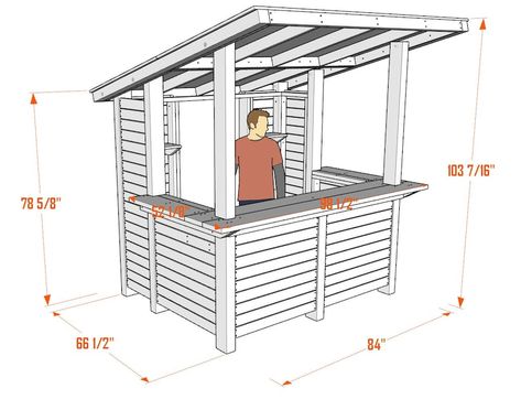 Diy Backyard Bar Plans, Diy Patio Bar Ideas, Diy Tiki Bar, Diy Outdoor Bar Plans, Outdoor Bar Plans, Rustic Outdoor Bar, Bar Outdoor Design, Patio Shades, Kids Yard