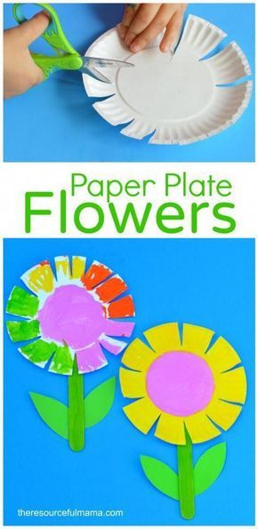 This paper plate flower craft is a great spring and summer craft for kids. It offers kids a great opportunity to work on scissor skills. #preschoolartprojects Paper Plate Flowers, Preschool Creative Art, Spring Crafts Preschool, Plate Flowers, Toddler Arts And Crafts, Spring Preschool, Summer Craft, Preschool Arts And Crafts, Spring Crafts For Kids