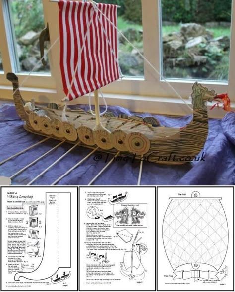 Vikings For Kids, Viking Long Boat, Barco Viking, Viking Boats, Viking Longboat, Viking Party, Viking Boat, Viking Longship, Boat Crafts