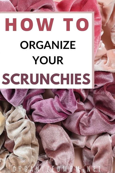 Looking to organize all of those scrunchies you have all over the place? Check out these fun scrunchie holder ideas and you'll always be able to find them! Hair Scrunchie Storage Ideas, Ways To Organize Scrunchies, How To Store Scrunchies, Scrunchie Holder Ideas, Organize Scrunchies, Scrunchie Organization, Hair Tie Storage, Hair Tie Organizer, Scrunchie Holder