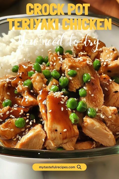 Looking for a quick and easy dinner? This Crock Pot Teriyaki Chicken is a one-pot wonder that takes just minutes to prep. Let the slow cooker work its magic while you enjoy a deliciously tender chicken glazed in savory teriyaki sauce! Teriyaki Chicken In The Crockpot, Crockpot Teriyaki Chicken With Bottled Sauce, Crockpot Chicken Teriyaki With Veggies, Slow Cooker Dinner Recipes For Family, G Hughes Teriyaki Recipes, Crockpot Teriyaki Chicken Easy, Ninja Crockpot Recipes Dinners, Chicken Teriyaki Crockpot, Teriyaki Chicken Crockpot