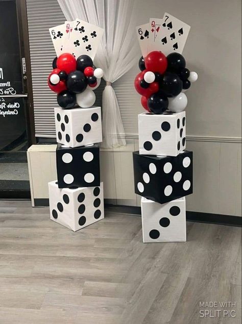 Casino Party Favors For Adults, 21st Vegas Theme Party, 50th Casino Theme Party, Vegas Theme Balloon Garland, 80th Birthday Casino Theme, Casino Royale Prom Theme, Casino First Birthday, Spades Theme Party, Casino Nights Theme Party