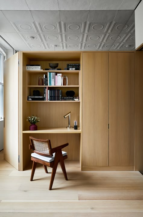 Storage With Desk, Hideaway Office, Adu Interior Design, Office In A Closet, Ramp House, Adu Interior, Cloffice Ideas, Burgundy Sofas, Victoria Gardens