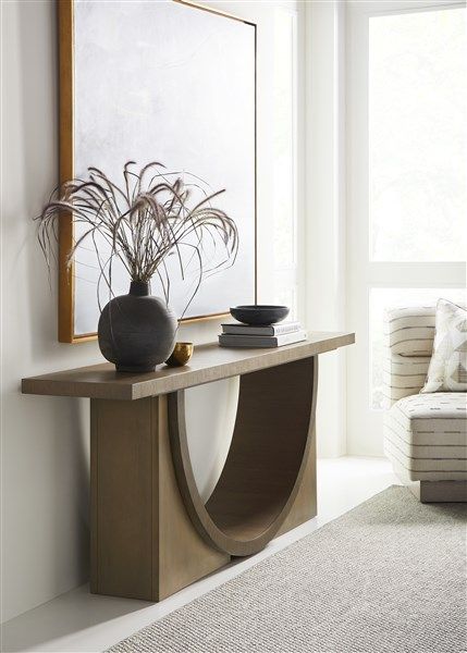 Wooden Console Table Design Modern, Curved Console Table Entryway, Lounge Console Table, Console Table With Tv, Console In Bedroom, Console Table Styling Living Room, Modern Foyer Table, Console Table Design Modern, Modern Tv Console Design