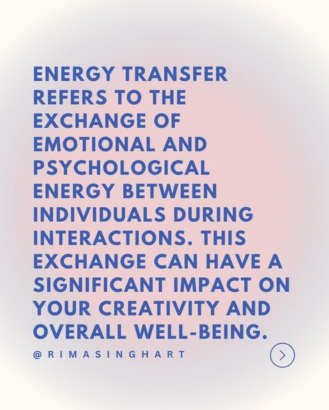 Most of us believe that our creativity is limitless, but did you know that the energy exchanges in our daily interactions can significantly impact our artistic aura? 🌟✨ Swipe through to learn about energy transfer in creative spaces, understand its effects on your well-being, and discover practical tips on how to protect your artistic energy. 🧘‍♀️🎨 Energy Transfer Is Real, Energy Transference, Energy Feeling, Energy Exchange, Energy Transfer, Inner World, Creative Spaces, How To Protect Yourself, The Energy