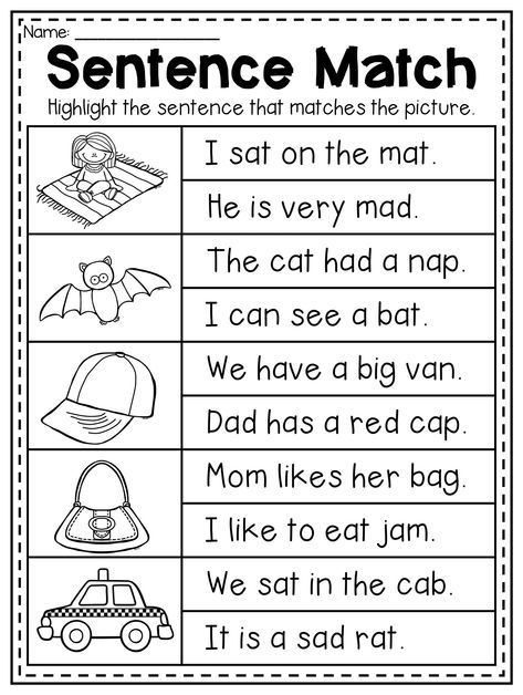 Cvc Sentences Worksheets, Cvc Sentences, Sentence Worksheet, Cvc Worksheets, Cvc Words Worksheets, Cvc Words Kindergarten, Reading Comprehension Kindergarten, English Worksheets For Kindergarten, Kindergarten Reading Worksheets