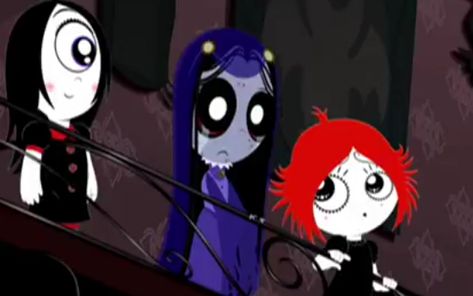 Emo Trio Matching Pfp, Ruby Gloom And Misery, Ruby Gloom Matching Pfp, Misery Ruby Gloom, Fracture Me, Lady Of The Moon, Scene Emo Art, Ruby Gloom, Silly Characters